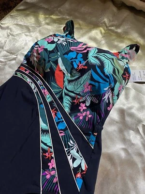 Traje de baño de una pieza Anita Care NEGRO con patrón floral, Dirban US 20 C Cup Nuevo con etiquetas Foto 1 de 4