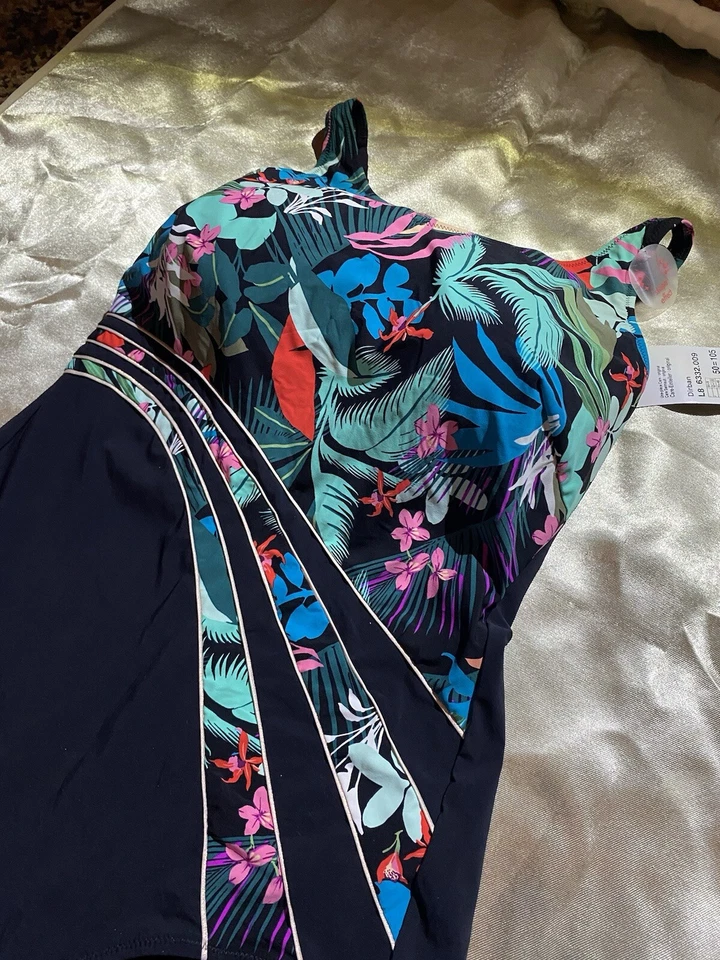 Anita Care BLACK With  Floral Pattern One Piece Swimsuit, Dirban US 20 C Cup NWT - Изображение 1 из 4