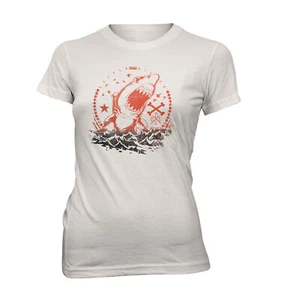 Damen T-Shirt Lady Fit Shark Wild Life Ocean Attack SS9720 - Picture 1 of 1