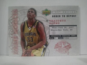 2007-08 Upper Deck First Edition Draft Notices Thaddeus Young #DN12 Rookie RC - Picture 1 of 2