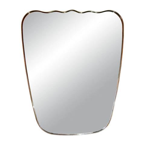 Italian Wavy Brass Mirror Cover