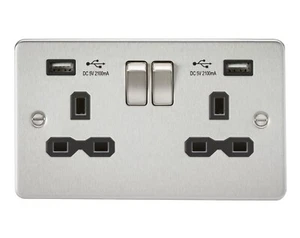 Knightsbridge 13A 2G Switched Socket With Dual USB charger FPR9902bc - Picture 1 of 1