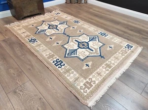 Alfombra de piso, alfombra oriental, alfombra de habitación, alfombra de área vintage, alfombra de lana 4,4 x 7,4 pies - Imagen 1 de 10