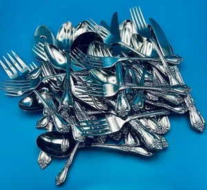 62 Pc Oneida KENNETT SQUARE Service for 8 Plus Extras Stainless Flatware - Picture 1 of 20