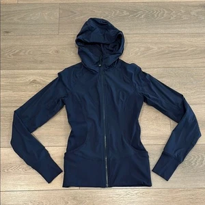 LULULEMON Inkwell Blue In Flux Reversible Swift Lightweight Full Zip Jacket Sz 6 - Picture 1 of 16