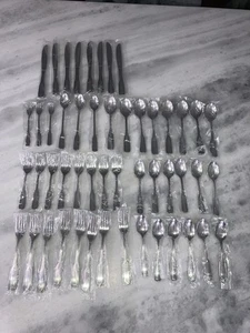 Stainless By Salem Flatware Beaded 1776 Japan Edge 50 Piece Knife Fork Spoon VTG - Picture 1 of 8
