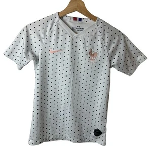 Nike France FFF White Soccer Polka Dot Jersey Girls Size M - Picture 1 of 6