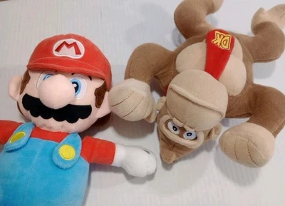 Donkey Kong & Mario Stuffed Plush Toys, 12" Tall Super Mario by Good Stuff, VG  - Image 1 of 4