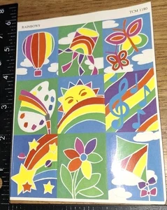 Vintage Stickers Tcm Rainbows Stars Flowers More  1 Sheet - Picture 1 of 4