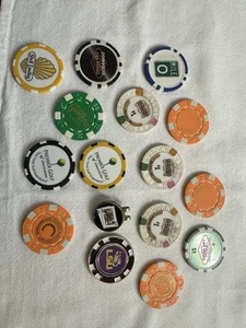 Collection Of Poker Chips / Ball Markers - 21 Items - Picture 1 of 3
