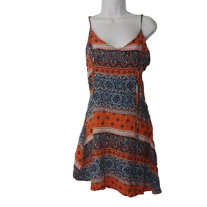 Charlotte Russe Dress Midi Women L Boho Paisley Sundress Y2K Style Summer Travel - Picture 1 of 8