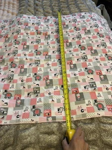 Fleece Girls Blanket, burp, bib newborn gift, birthday, pink, white, gray, baby - Picture 1 of 14