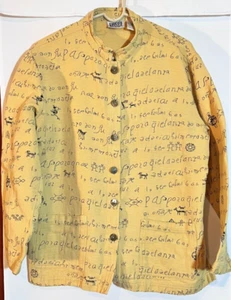 CHICO'S DESIGN Kachina Tribal Cave Drawing Shacket Button Shirt Size 3 - Picture 1 of 6