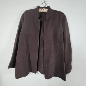 Eileen Fisher Womens Brown Textured Blazer Jacket XL Rayon & Silk Blend Casual - Picture 1 of 9
