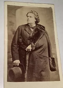 Rare Antique Violinist August Wilhelmj! Concert Hall Weber Piano Ad CDV Photo NY - Picture 1 of 7
