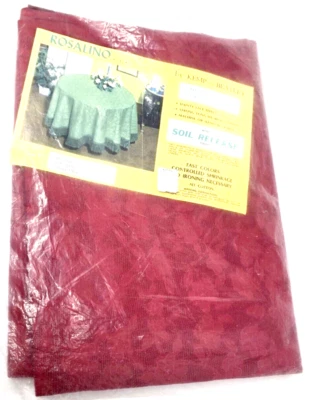 TABLECLOTH Red Floral Lace 52 x 52 PALACE STORE Greenville Ohio NIP Vintage XMAS - Image 1 of 3