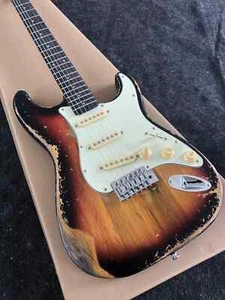 Guitarra Réplica Heavy Relic Sunburst Color Aliso Cuello de Arce Palo de Rosa Alta Calidad - Imagen 1 de 7