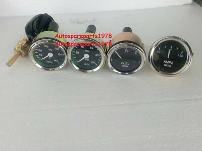 Smiths Replica 52 mm 2 1/16" Gauges Kit - Oil Temp + Oil + Fuel + Amp  BC - Image 1 of 3