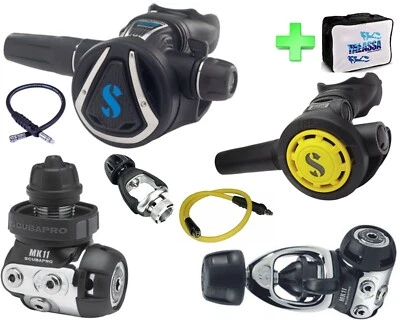 SCUBAPRO MK11 C370 + R095 OCTOPUS + Regulator BAG FREE! DIN 300 bar Yoke Nitrox! - Image 1 of 4