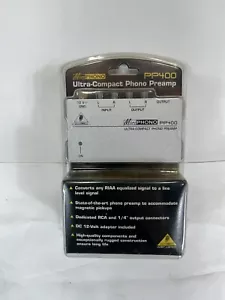 Behringer Ultra-Compact Phono Preamp Micro Phono PP400 New In Box - Picture 1 of 4