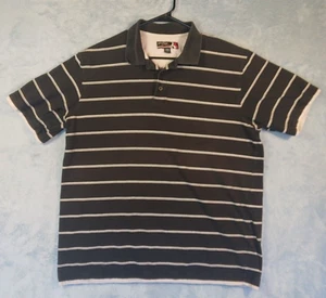 Anchor Blue Mens Short Sleeve Black Collared Striped Polo Shirt XXL Cotton - Picture 1 of 8