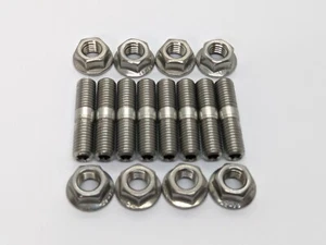 Kawasaki ZX10 Ninja ZX10R stainless steel exhaust studs and flange nut kit DE - Picture 1 of 8