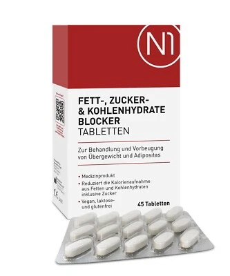 N1-HEALTHCARE N1 FETT-, ZUCKER & KOHLENHYDRATE BLOCKER - 45 Tabletten - Medinzinprodukt