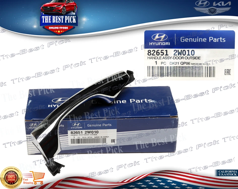 Manija de puerta exterior delantera izquierda GENUINA CONDUCTOR Hyundai SantaFe 13-18 826512W010   Foto 1 de 1