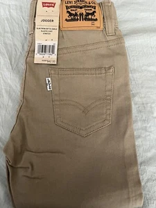 ✅Levi's Kids Boys Stretch Slim Jogger Pants Pull-On Jeans, Khaki, Size 5 Slim. - Picture 1 of 9