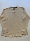 Levis Shirt Mens Extra Large Tan Beige Henley Thermal Casual Outdoor Base Layer