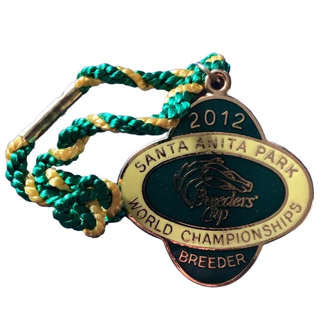 Breeders Cup Santa Anita Park 2012 Lapel Pin Badge Breeder Bracelet Horse Racing Cover