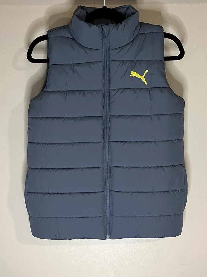 Puma Youth Boy’s Classic Light Blue Puffer Winter Vest Jacket Size M 10/12 - Image 1 of 4