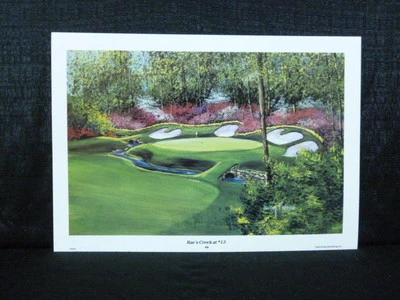 Litografía L/E Nancy Raborn Hole 13 Raes Creek Masters Augusta Golf Foto 1 de 3
