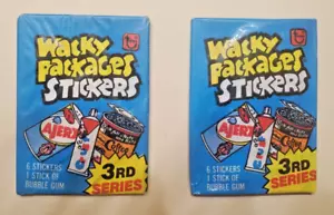 Lot 2 Topps 1979 Wacky Packages / 3rd Series Wax Packs Brand New Sealed w/ Gum - Picture 1 of 2