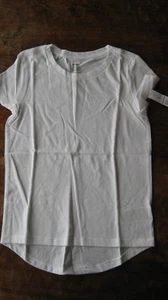 Girls T Shirt Top Tee Crew neck Old Navy White Hi Lo NWT size S 6 7  - Picture 1 of 3
