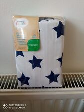 Star Fitted Sheet Cotton Mix for Baby Junior Toddler Bed White Blue 