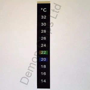 1 x LCD Thermometer Temperature Adhesive Sticker Strip Aquarium Fish Tank - Picture 1 of 2