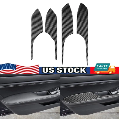 Отделка внутренней панели подлокотника двери из настоящего углеродного волокна для Nissan Altima Teana 19-24 - Изображение 1 из 4