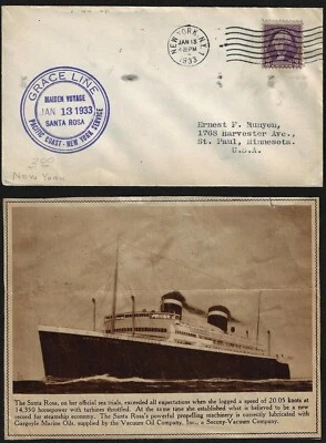 EE. UU. 1933 THE SANTA ROSA MAIDEN VOYAGE CON COBERTURA DE 2 PÁGINAS EN NUEVOS TIEMPOS CON FOTOS DE Foto 1 de 2