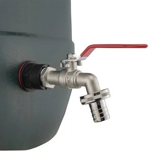 garden water butt /barrel/tank tap+ 3/4" bspconnector 3/4" barb outlet lever tap - Picture 1 of 4