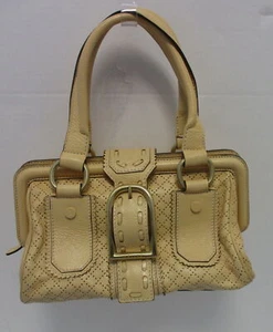 CELINE 'Ella' peach perforated leather frame satchel bag Small - Picture 1 of 12
