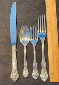 KING EDWARD STERLING SILVER FLATWARE 3 SETTINGS 6 PIECES TRUE DINNER SIZE - Picture 1 of 3