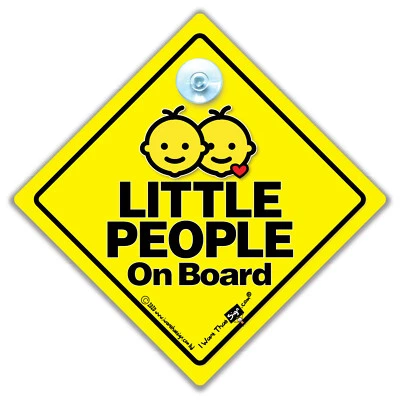 IWANTTHATSIGN.COM Little People On Board Autoschild rotes Herz, Baby an Bord Saugnapf Autoschild