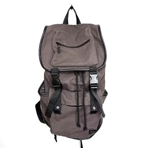 Urban Outfitters Canvas Faux Leather Trim Distressed Laptop Backpack Mens Brown - Picture 1 of 7