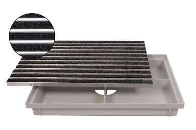ACO 60x40cm ALU Fußmatte Rips anthrazit mit Bodenwanne Schuhabstreifer Abtreter - Bild 1 von 4