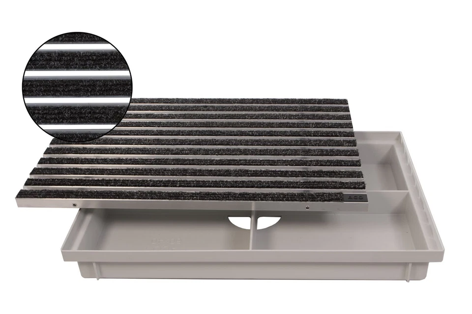 ACO Self Rips Fußmatte mit Bodenwanne - Anthrazit, 60 x 40cm
