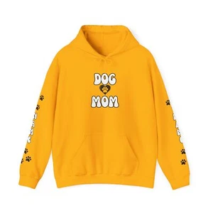 Dog Mom Hoodie, Customizable Sleeves, Paw Prints, Gift, Personalized Sweatshirt - Picture 1 of 37