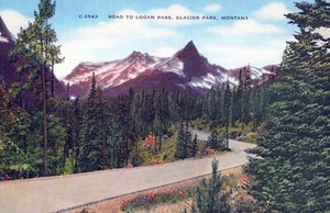 Road to Logan Pass Glacier Park Montana Postcard - Picture 1 of 2