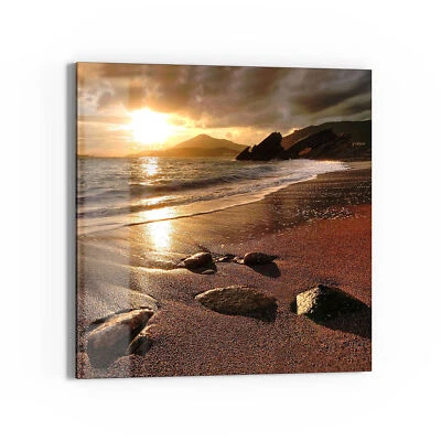 DEQORI Magnettafel Glas 'Strand im Sonnenuntergang' beschreibbar, viele Größen - Bild 1 von 4