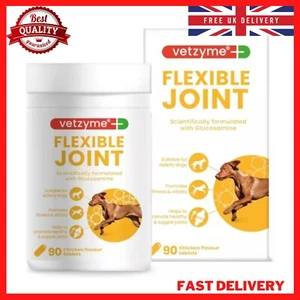 90 Count Vetzyme Flexible Joint Tablets for Dogs, Hip & Joint Care Supplements - Picture 1 of 9